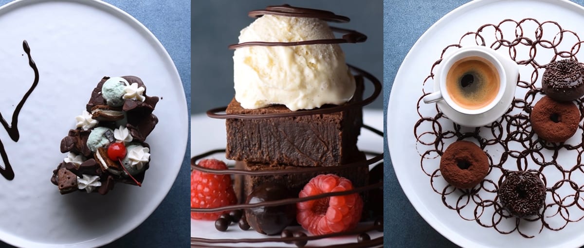 Chocolate plating designs