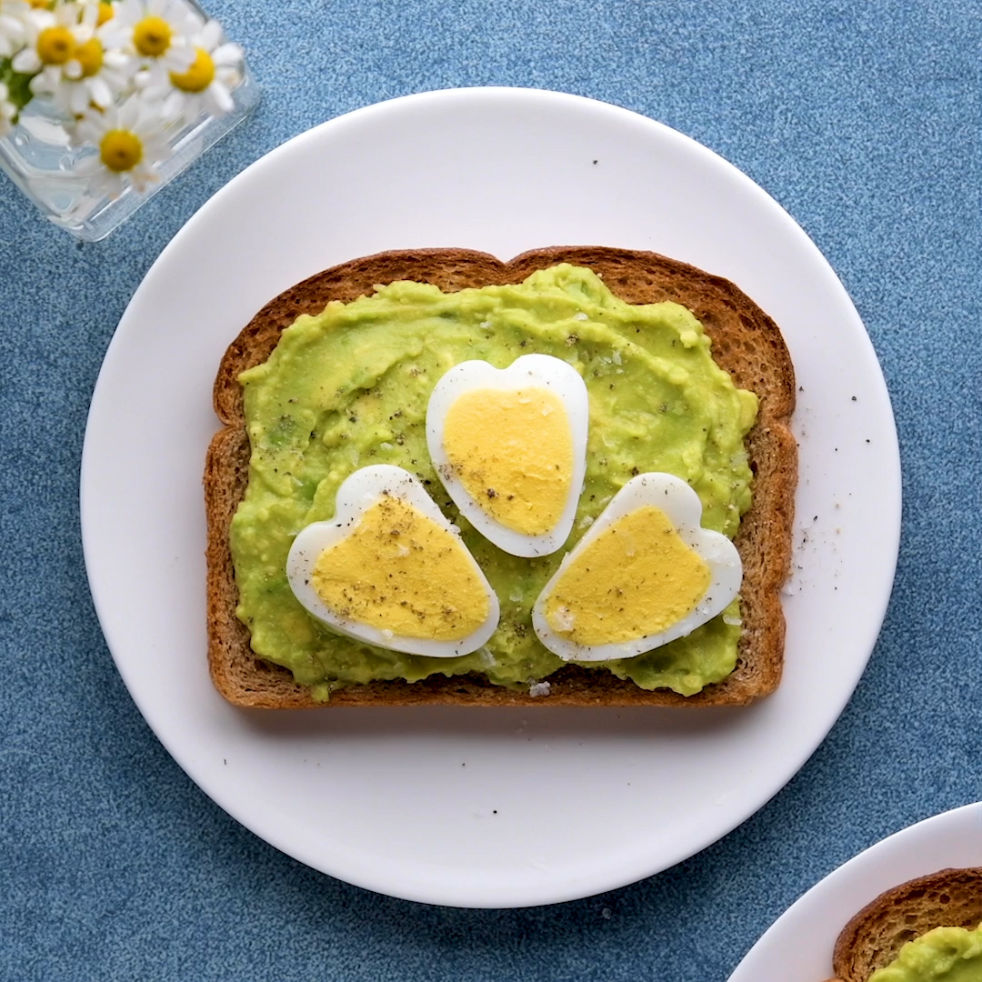 heart-shaped boiled eggs